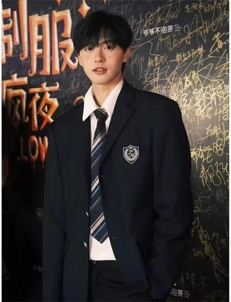 LyuSyoEn] ジャケット メンズ ブレザー ネクタイ 長袖シャツ 3点セット